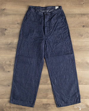 orSlow - WWII U.S. Navy Utility Linen Denim Pants - One Wash