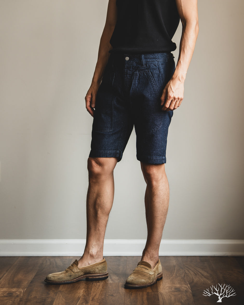 Pure Blue Japan - 10oz Double Pocket Worker Shorts - Dark Indigo