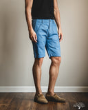 Pure Blue Japan 10oz Double Pocket Worker Shorts - Light Indigo