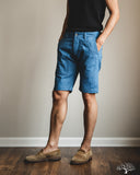 Pure Blue Japan 10oz Double Pocket Worker Shorts - Light Indigo