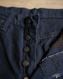 Pure Blue Japan 1178-ID Woven Sashiko 5 Pockets Pants Regular Fit - Indigo x Black