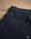 Pure Blue Japan 1178-ID Woven Sashiko 5 Pockets Pants Regular Fit - Indigo x Black
