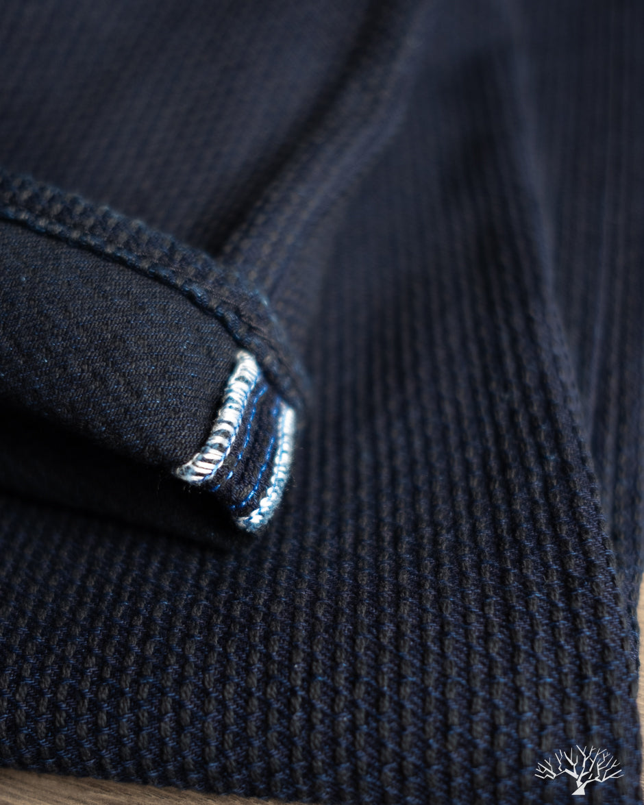 Pure Blue Japan 1178-ID Woven Sashiko 5 Pockets Pants Regular Fit - Indigo x Black