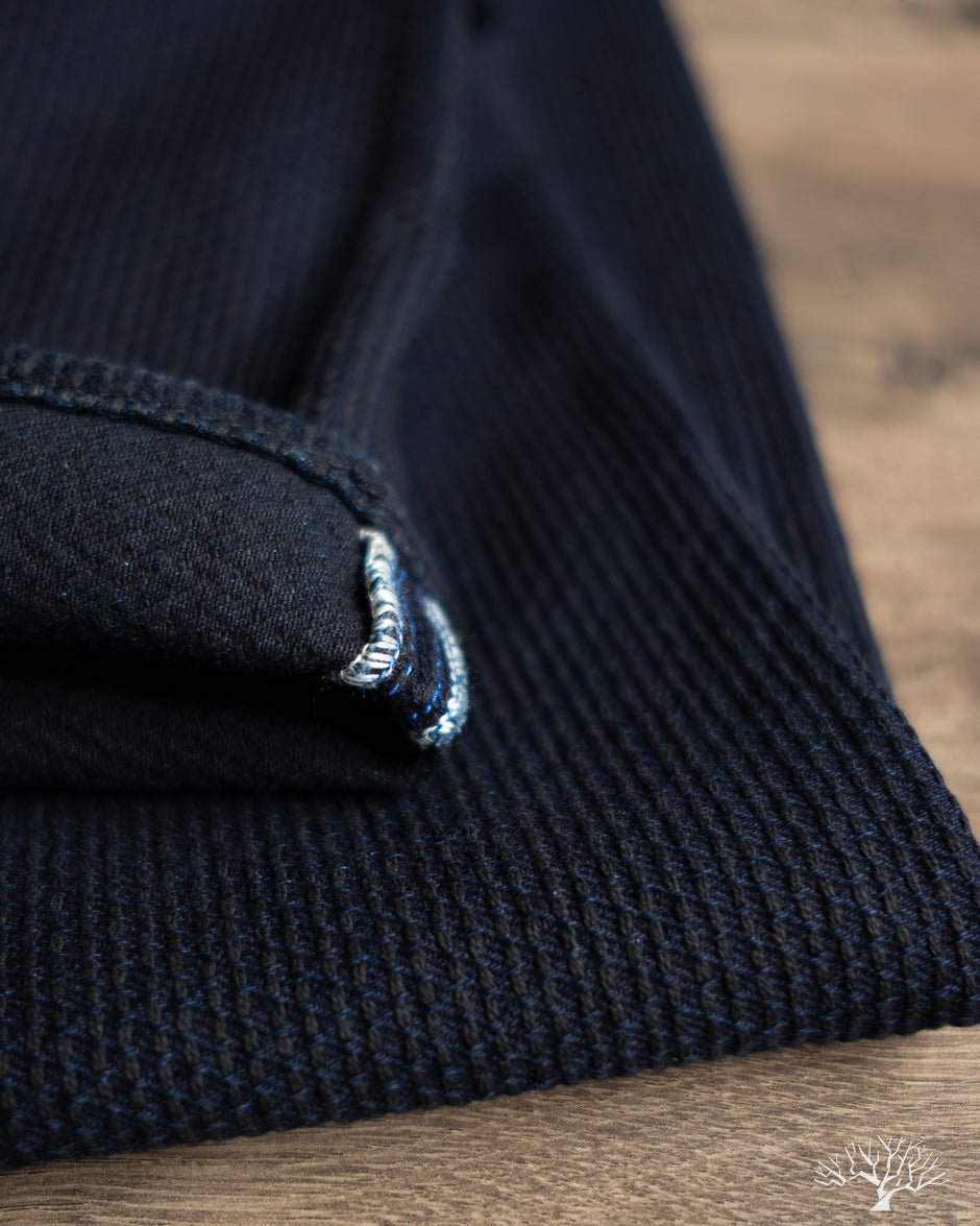 Pure Blue Japan 1178-ID Woven Sashiko 5 Pockets Pants Regular Fit - Indigo x Black