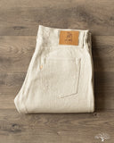 Pure Blue Japan 1178-IV Woven Sashiko 5 Pockets Pants Regular Fit - Ivory x Beige