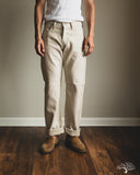 Pure Blue Japan 1178-IV Woven Sashiko 5 Pockets Pants Regular Fit - Ivory x Beige