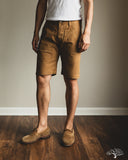 Pure Blue Japan 1179-CA Sulfur Dyed Herringbone Work Shorts - Camel