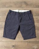 Pure Blue Japan 1180-2 Stitch Stripe Comfortable Shorts - Indigo x Thin Stripe
