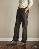 Pure Blue Japan 1185-KH Back Satin Sulfur Yarn-Dye Trousers - Khaki x Black