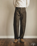 Pure Blue Japan 1185-KH Back Satin Sulfur Yarn-Dye Trousers - Khaki x Black