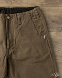 Pure Blue Japan 1185-KH Back Satin Sulfur Yarn-Dye Trousers - Khaki x Black