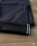 Pure Blue Japan 1185-NV Back Satin Sulfur Yarn-Dye Trousers - Navy x Black