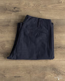 Pure Blue Japan 1185-NV Back Satin Sulfur Yarn-Dye Trousers - Navy x Black