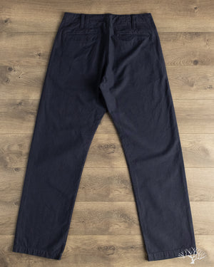 Pure Blue Japan - 1185-NV Back Satin Sulfur Yarn-Dye Trousers