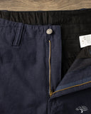 Pure Blue Japan 1185-NV Back Satin Sulfur Yarn-Dye Trousers - Navy x Black