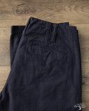 Pure Blue Japan 1185-NV Back Satin Sulfur Yarn-Dye Trousers - Navy x Black