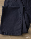 Pure Blue Japan 1185-NV Back Satin Sulfur Yarn-Dye Trousers - Navy x Black