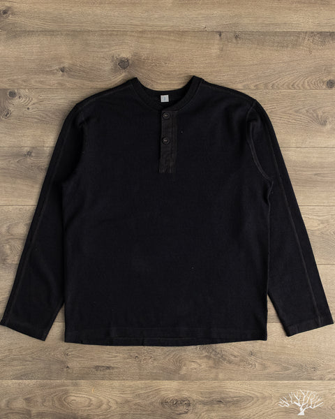 Pure Blue Japan - 11oz Super Heavyweight Jersey Henley Sweatshirt