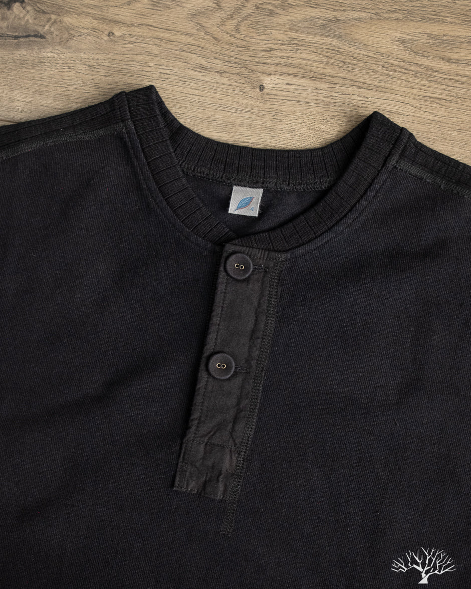 Pure Blue Japan - 11oz Super Heavyweight Jersey Henley Sweatshirt
