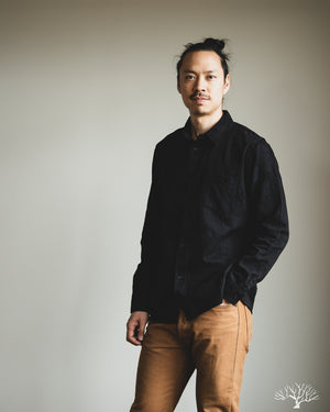 Pure Blue Japan - Jacquard Boro Patchwork Shirt - Double Black