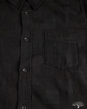 Pure Blue Japan - Jacquard Boro Patchwork Shirt - Double Black