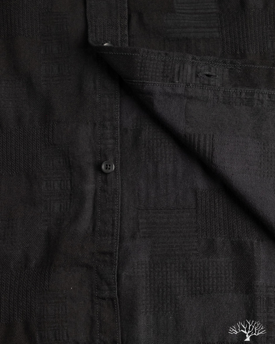 Pure Blue Japan - Jacquard Boro Patchwork Shirt - Double Black