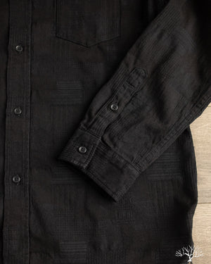 Pure Blue Japan - Jacquard Boro Patchwork Shirt - Double Black