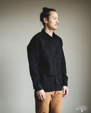 トップス EMBROIDERY PATCHWORK SHIRTS BLACK Pure Blue Japan - Jacquard Boro Patchwork Shirt - Double Black