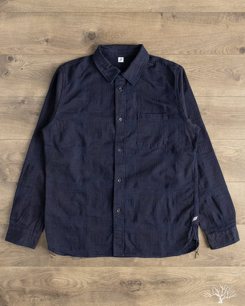 Pure Blue Japan - Jacquard Boro Patchwork Shirt - Indigo
