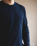 Pure Blue Japan Long-Sleeve Jersey Crew Neck Tee - Dark Indigo
