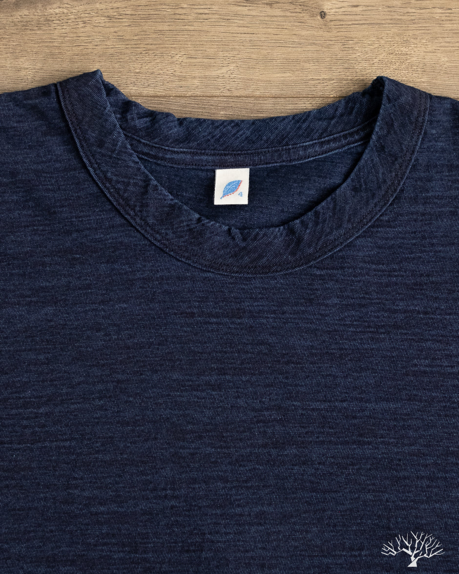 Pure Blue Japan Long-Sleeve Jersey Crew Neck Tee - Dark Indigo