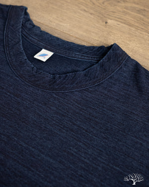 Pure Blue Japan - Long-Sleeve Jersey Crew Neck Tee - Dark Indigo