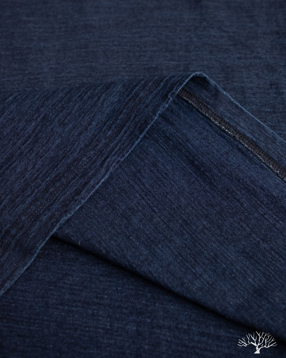 Pure Blue Japan Long-Sleeve Jersey Crew Neck Tee - Dark Indigo