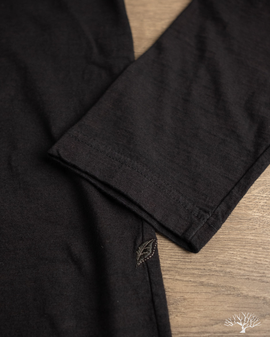 Pure Blue Japan Long-Sleeve Jersey Crew Neck Tee - Indigo Black