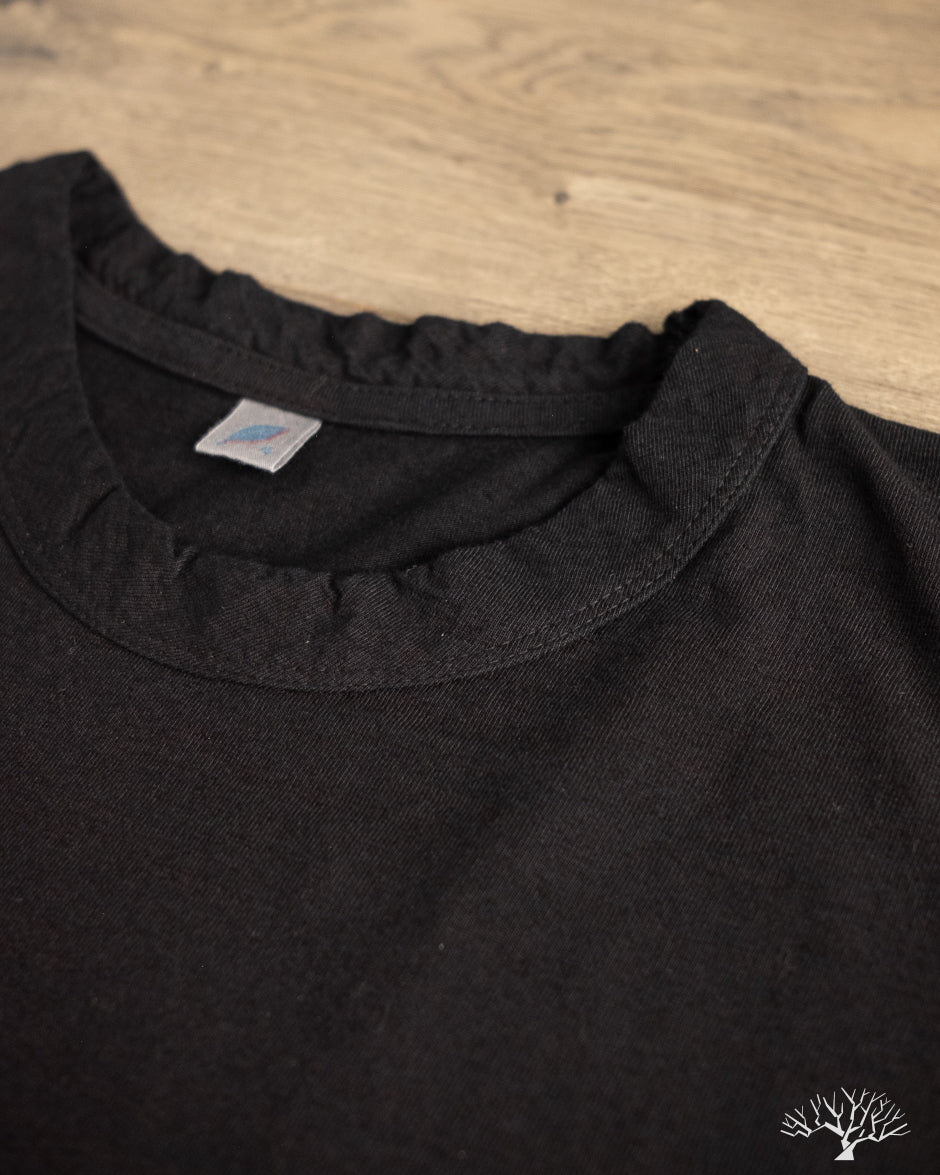 Pure Blue Japan Long-Sleeve Jersey Crew Neck Tee - Indigo Black