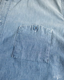 Pure Blue Japan Selvedge Chambray Double Pocket Short-Sleeve Shirt - Indigo Used Wash