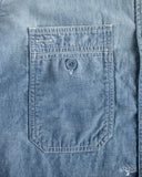 Pure Blue Japan Selvedge Chambray Double Pocket Short-Sleeve Shirt - Indigo Used Wash