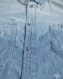 Pure Blue Japan Selvedge Chambray Double Pocket Short-Sleeve Shirt - Indigo Used Wash