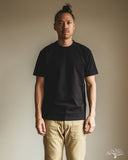 Pure Blue Japan Slub Jersey Crew Neck Tee - Black