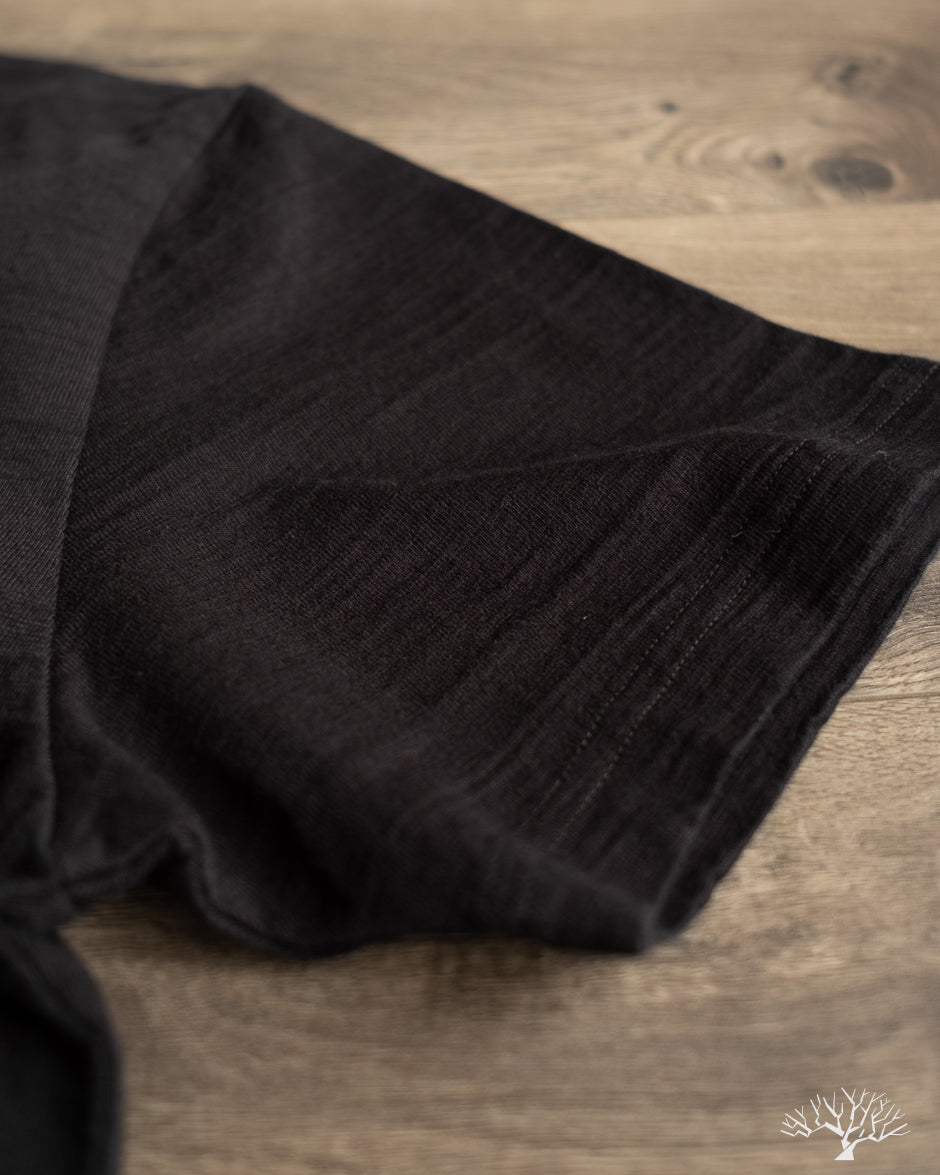 Pure Blue Japan Slub Jersey Crew Neck Tee - Black