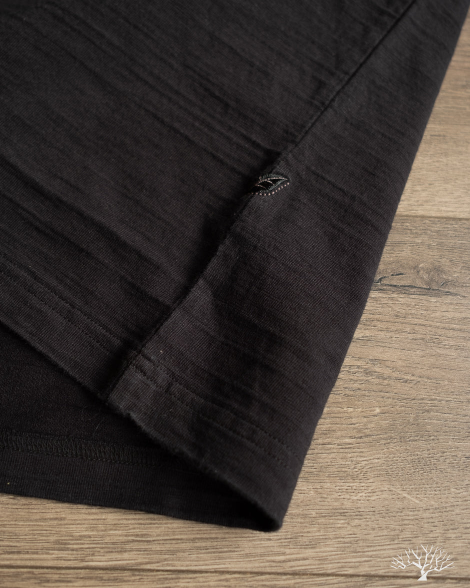 Pure Blue Japan Slub Jersey Crew Neck Tee - Black