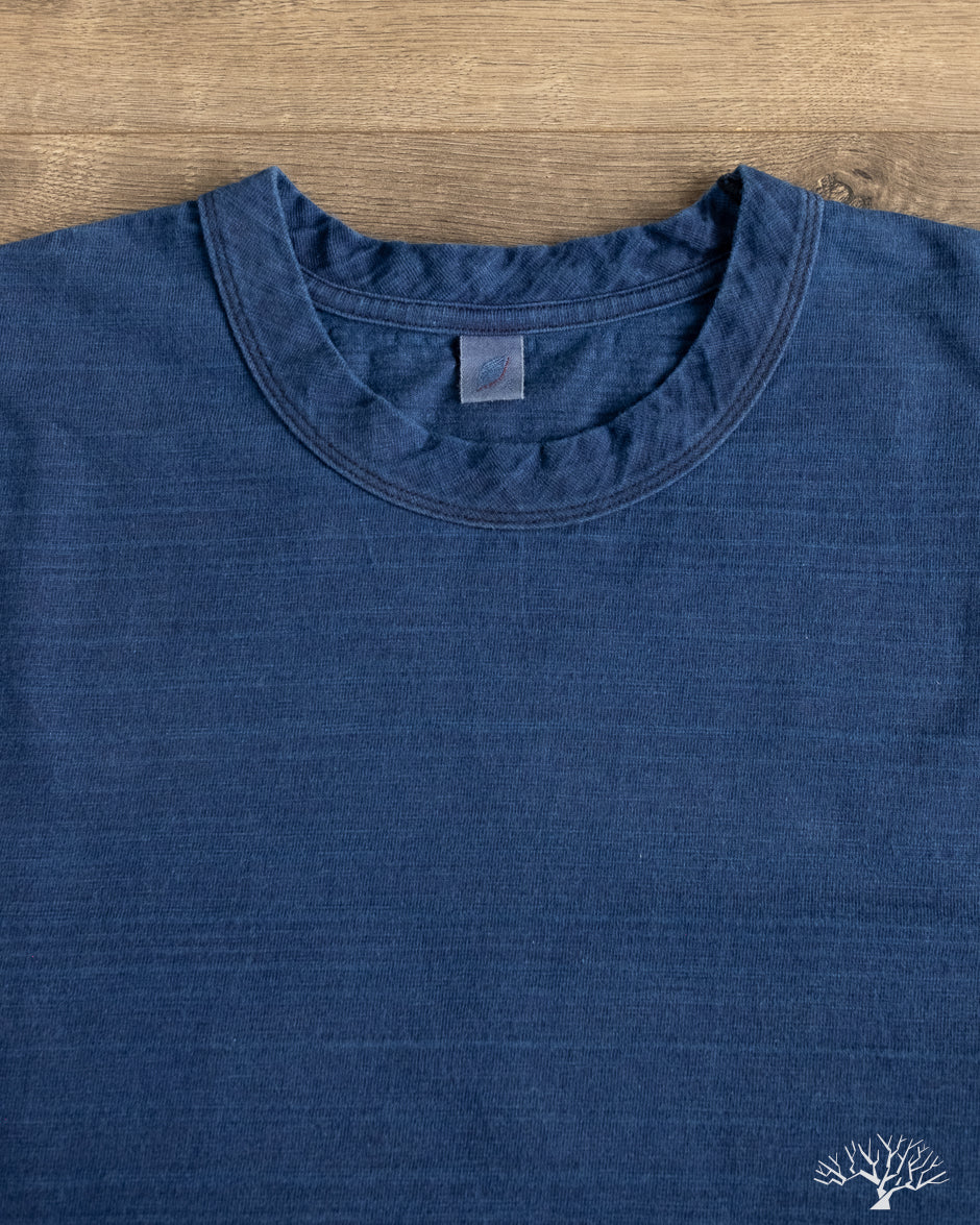 Pure Blue Japan Slub Jersey Crew Neck Tee - Indigo