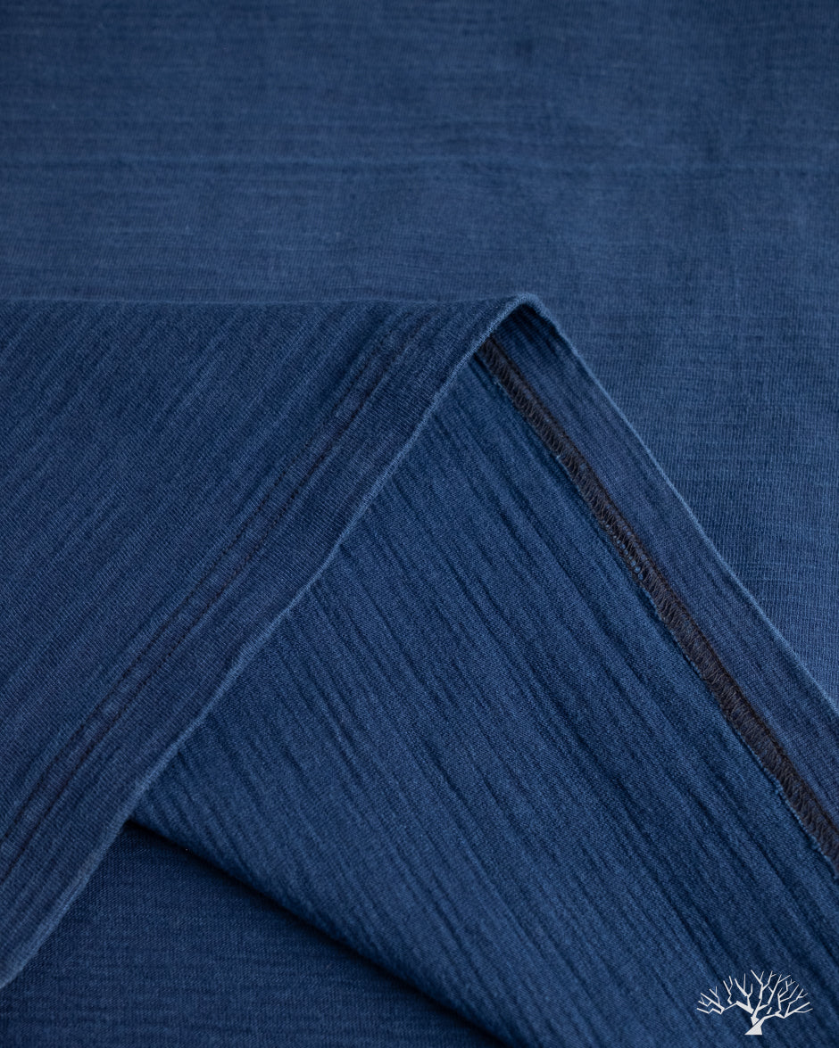 Pure Blue Japan Slub Jersey Crew Neck Tee - Indigo