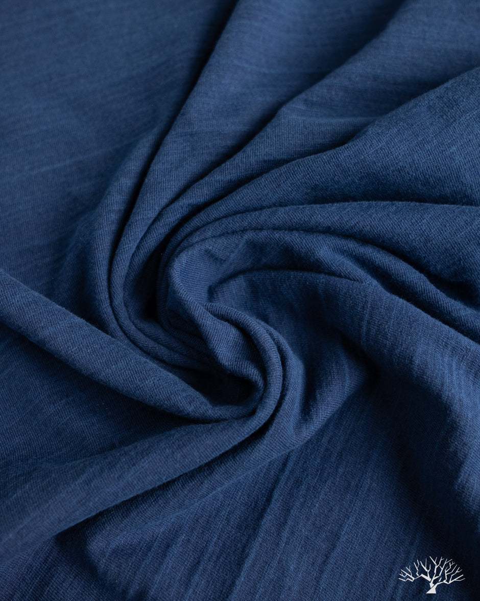 Pure Blue Japan Slub Jersey Crew Neck Tee - Indigo