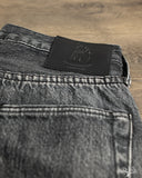 Pure Blue Japan USED-003-BK 14oz Natural Used Wash Regular Straight Selvedge Denim - Black x White