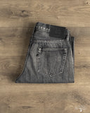 Pure Blue Japan USED-003-BK 14oz Natural Used Wash Regular Straight Selvedge Denim - Black x White