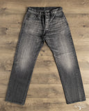 Pure Blue Japan USED-003-BK 14oz Natural Used Wash Regular Straight Selvedge Denim - Black x White