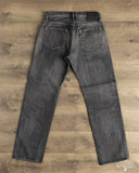 Pure Blue Japan USED-003-BK 14oz Natural Used Wash Regular Straight Selvedge Denim - Black x White