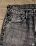 Pure Blue Japan USED-003-BK 14oz Natural Used Wash Regular Straight Selvedge Denim - Black x White