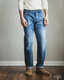 Pure Blue Japan USED-003-ID 14oz Natural Used Wash Regular Straight Selvedge Denim - Indigo x White